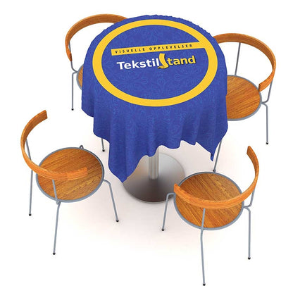 Duk med logo trykk 140x140 cm for barbord / mindre bord