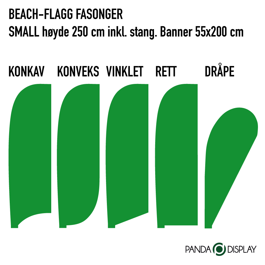Beachflagg - Komplett Bestselger 250 cm - Minstebestilling 3 stk